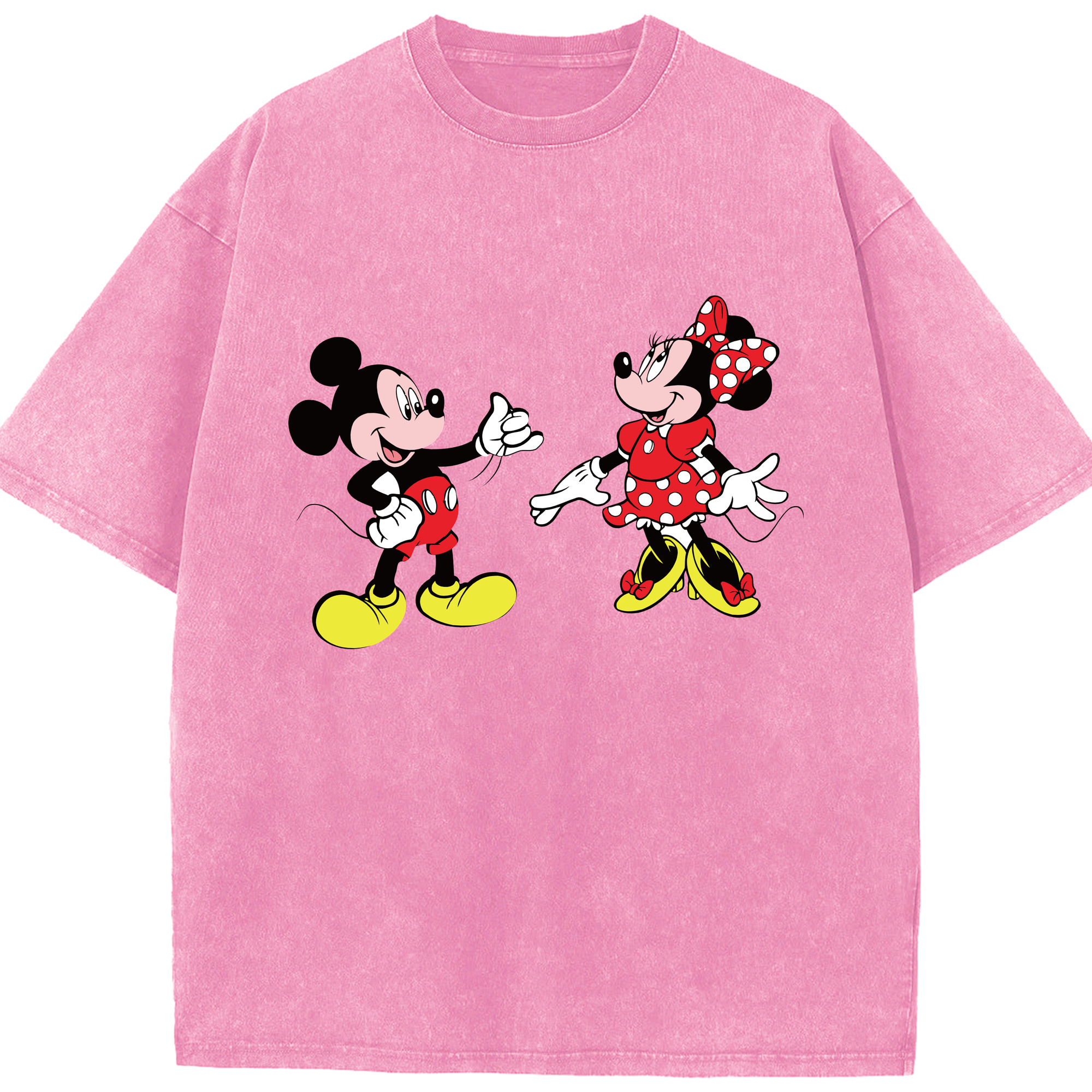 （画像用） ミッキーマウス Mickey Mouse 綿100% ヴィンテージ風 半袖Tシャツ（フロントプリント）